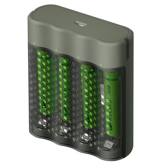 GP Recyko USB Lader + 4 AAA Batterijen 950mah