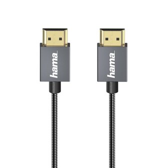 Hama High-speed HDMI&trade;-kabel Elite Ethernet Metaal Antraciet 0,75 M