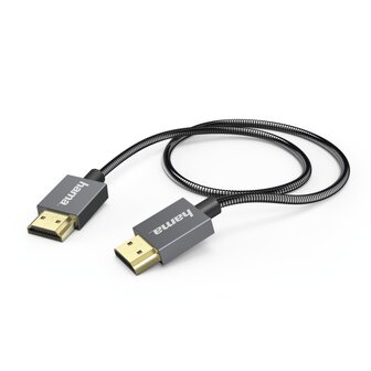 Hama High-speed HDMI&trade;-kabel Elite Ethernet Metaal Antraciet 0,75 M