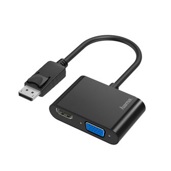 Hama Video-adapter 2in1 DisplayPort-stekker - VGA &amp; HDMI&trade;-aansluiting Ultra-HD 4K