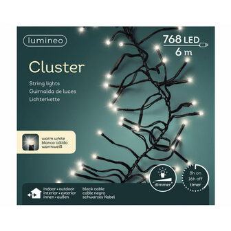 Lumineo Cluster LED Verlichting Binnen/Buiten 6M 768 LEDs IP44 Dimbaar