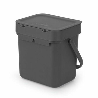 Brabantia Sort &amp; Go Afvalbakje 3L Grijs