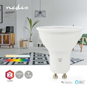 Nedis ZBLC10GU10 Smartlife Multicolour Lamp Zigbee 3.0 Gu10 345 Lm 4.7 W Rgb / Warm Tot Koel Wit 2200 - 6500 K Android&trade; / Ios Spot 1 Stuks