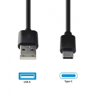 GrabNGo Gng Laad/datakabel Usb-c 2m Zw