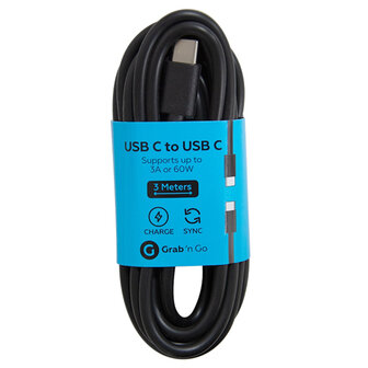 GrabNGo Gng Laadk. Usb-c&gt;usb-c 3m Zwart