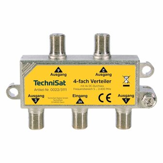 Technisat 4-weg Satellietsplitter Geel/Zilver