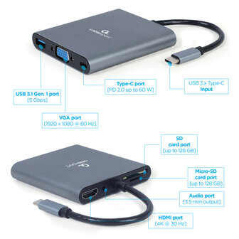 Cablexpert Gmb Usb-c Multi-port 6-in-1