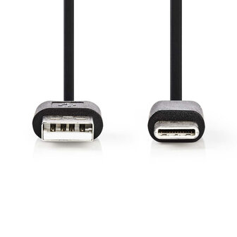 Nedis CCGP60600BK01 Usb 2.0-kabel Type-c&trade; Male - A Male 0,1 M Zwart