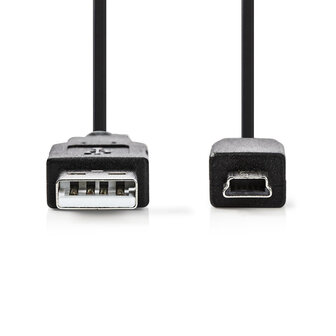 Nedis CCGT60300BK10 Kabel Usb 2.0 A Male - Mini 5-pins Male 1,0 M Zwart