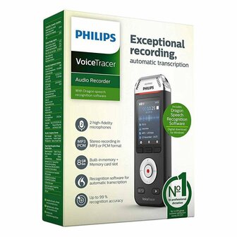 Philips DVT2810 VoiceTracer Audiorecorder Zwart/Zilver