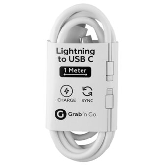 GrabNGo Gng Laadk.usb-c&gt;lightn.1m Wit