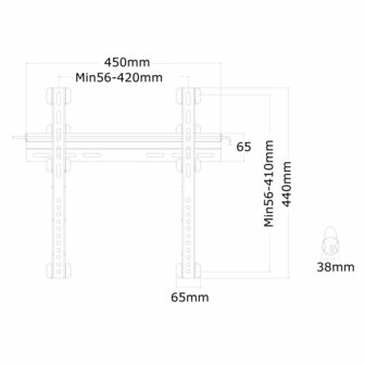 Newstar PLASMAW040ZWART Wandsteun Zwart