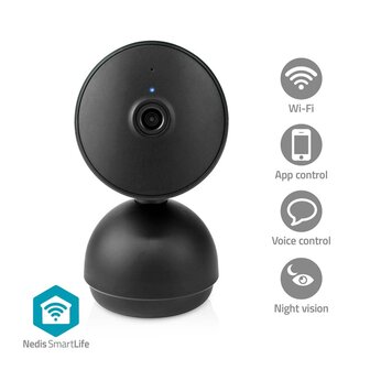 Nedis WIFICI22CBK Smartlife Camera Voor Binnen Wi-fi Full Hd 1080p Kiep En Kantel Cloud Opslag (optioneel) / Microsd (niet Inbegrepen) / Onvif Met Bewegingssensor Nachtzicht Zwart