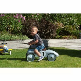 Retro Roller Metalen Loopauto Jean 75x40x40 cm Zilver