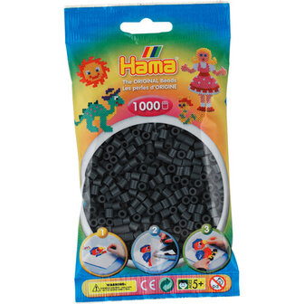 Hama Strijkkralen Donkergrijs 1000