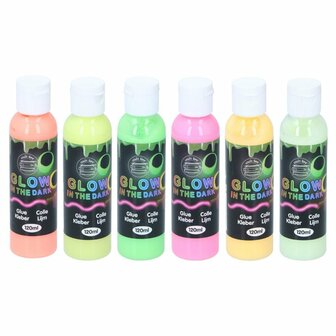 Glow In The Dark Lijm Gekleurd 120 ml