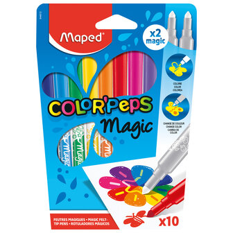 Maped Color&#039;Peps Magic Viltstiften 8 Kleuren + 2 Magic Stiften