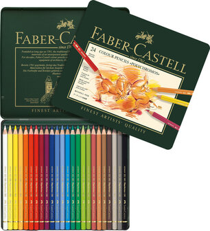 Faber Castell FC-110024 Kleurpotlood Polychromos Etui &agrave; 24 Stuks