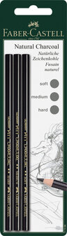 Faber Castell FC-117498 Houtskool Pitt Monochrome 3 Stuks