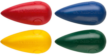 Faber Castell FC-120405 Waskrijt Faber-Castell Druppelvormig 4 Stuks Blister