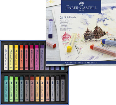 Faber Castell FC-128324 Pastelkrijt Creative Studio Softpastel 24 Delig Etui