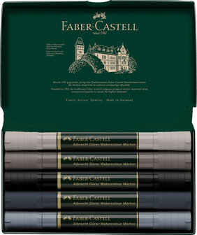 Faber Castell FC-160306 WK25Aquarel Marker FC AlbrechtD&uuml;rer 5 Stuks Grey Tones