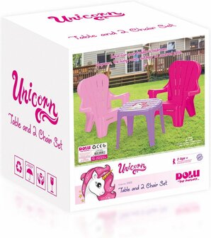 Dolu Unicorn Roze Tafel met Stoeltjes