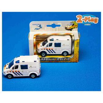 Diecast Pull Back Politie Auto 8 cm