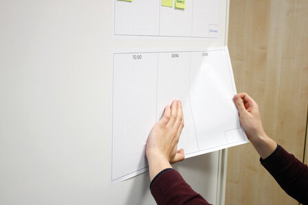 Info Notes IN-8761-08 Zelfklevende Kanban Planner 8 Vel Van 30x50,8cm Incl 3 Blok Sticky Notes