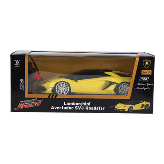 RC Lamborghini Aventador SVJ Roadster 1:24 + Licht Geel