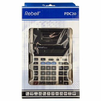 Rebell RE-PDC20-WB Printcalculator PDC20 Wit/Zwart