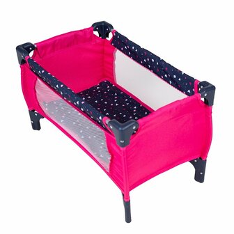 Opvouwbare Poppenbed 56x32x33 cm Blauw/Roze