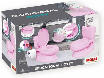 Dolu Educatief Kinder Toilet met Geluid Roze