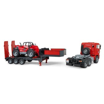 Bruder 02774 MAN TGA Dieplader met Manitou Telescooplader