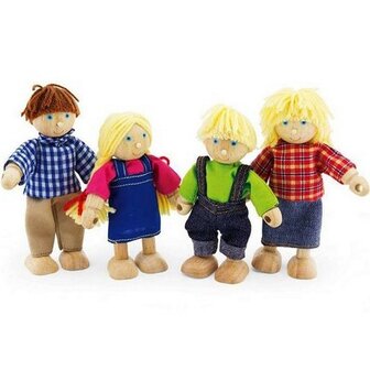 Pintoy Houten Boeren Familie Figuren 4 Stuks