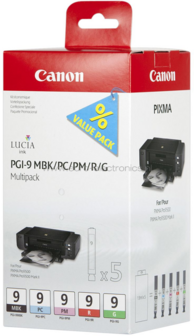 Canon PGI-9 Multipack MBK, PC, PM, R, G zwart en kleur