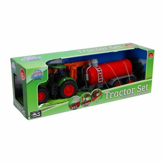 Kids Globe Farming Tractor met Giertank Groen/Rood