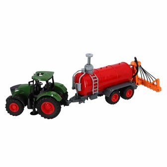 Kids Globe Farming Tractor met Giertank Groen/Rood