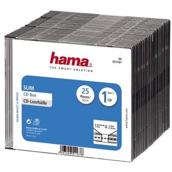 Hama CD Slim Box Zwart 25Pak