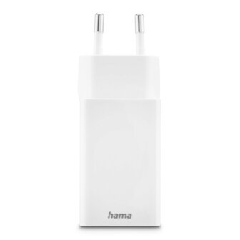 Hama Snellader 1x USB-C PD 1x USB-A QC Mini-oplader 45 W Wit