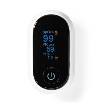 Nedis BTHOX10WT Smartlife Pulse Oximeter Bluetooth&reg; Oled-scherm Anti-bewegingsinterferentie / Auditief Alarm / Hoge Precisie Sensor / Perfusie-index / Polsslag / Zuurstofverzadiging (spo2) Wit