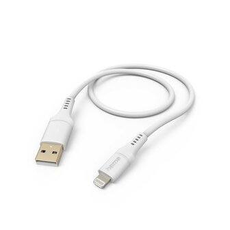 Hama Oplaadkabel Flexible USB-A - Lightning 1,5 M Silicone Wit