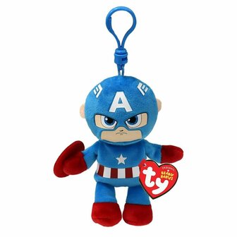 TY Beanie Babies Clip Marvel Knuffel Captain America 12 cm