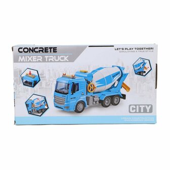 Betonmixer Truck 30 cm + Licht en Geluid Blauw/Grijs