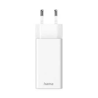 Hama Snellader GaN 1x USB-C PD 1x USB-A QC Mini-oplader 65 W Wit