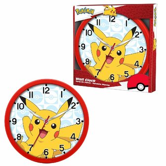 Pok&eacute;mon Wandklok 25 cm Rood