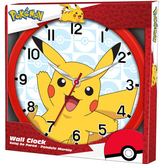 Pok&eacute;mon Wandklok 25 cm Rood