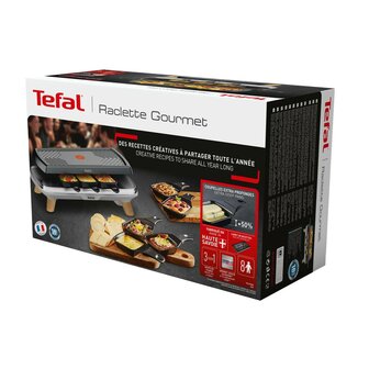 Tefal RE610D 3in1 8-Persoons Raclette Zwart/RVS/Hout