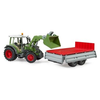 Bruder 02182 Fendt Vario 211 met Voorlader + Zijwandaanhanger