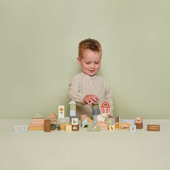 Little Dutch Farm Houten Bouwblokken 50 Stuks